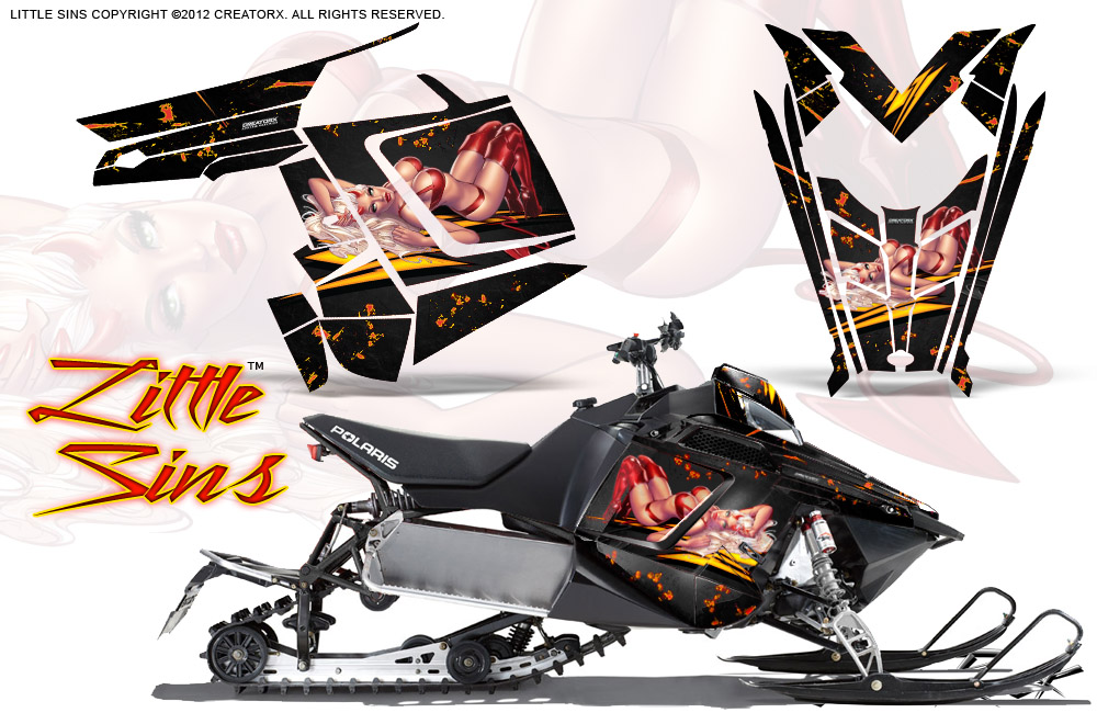 Polaris Rush Graphics Kit Little Sins Black